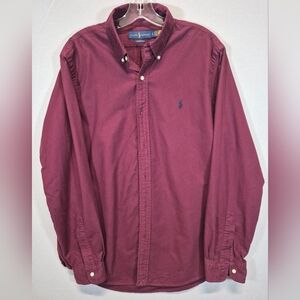Ralph Lauren Classic Fit Men’s Large Burgundy Button Down Shirt